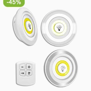 3 Lampes LED sans fil à piles pour éclairage plan de travail cuisine ou placard